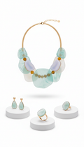 Layered Necklace in Icy Mint Resin