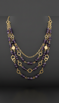 Deep Amethyst Layered Chain Necklace
