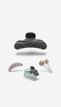 Graphite Wave Sculpted Hair Clip