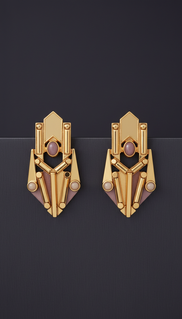 Gilded Gold Geometric Earrings