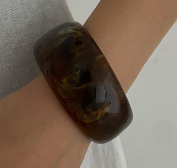 Tortoise Marble Statement Bangle