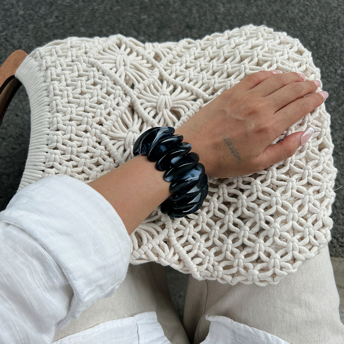 Aurora Resin Coil Statement Bangle