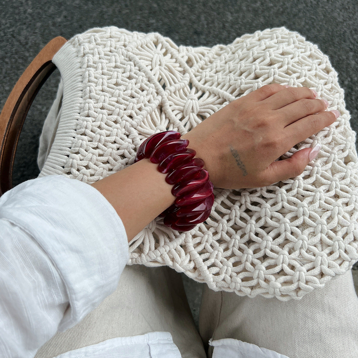 Aurora Resin Coil Statement Bangle