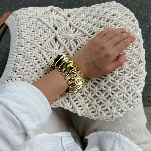 Aurora Resin Coil Statement Bangle