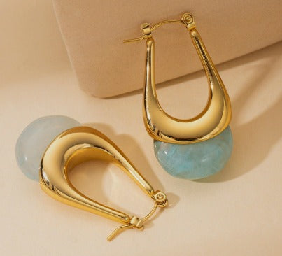 Azure Orb Drop Earrings