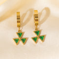 Emerald Lumière Cross Earrings