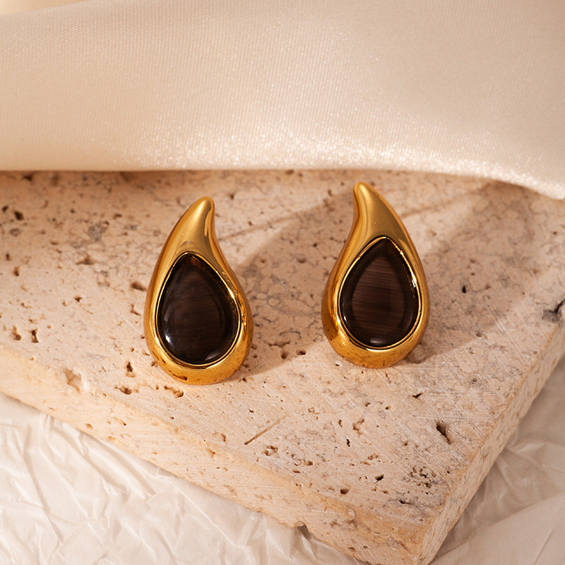 Noir Aura Teardrop Earrings