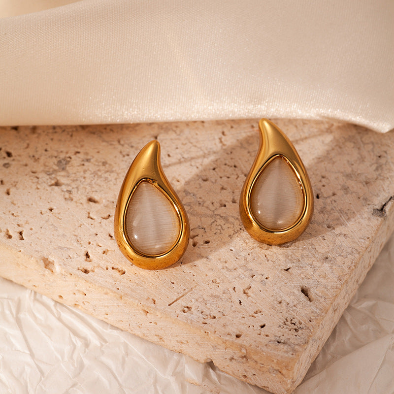 Champagne Aura Teardrop Earrings