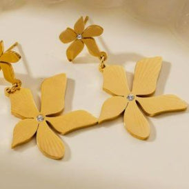 Golden Bloom Petal Drop Earrings