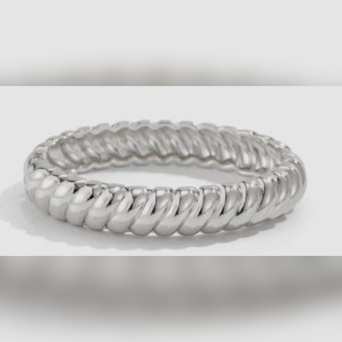 Silver Rope Texture Bangle