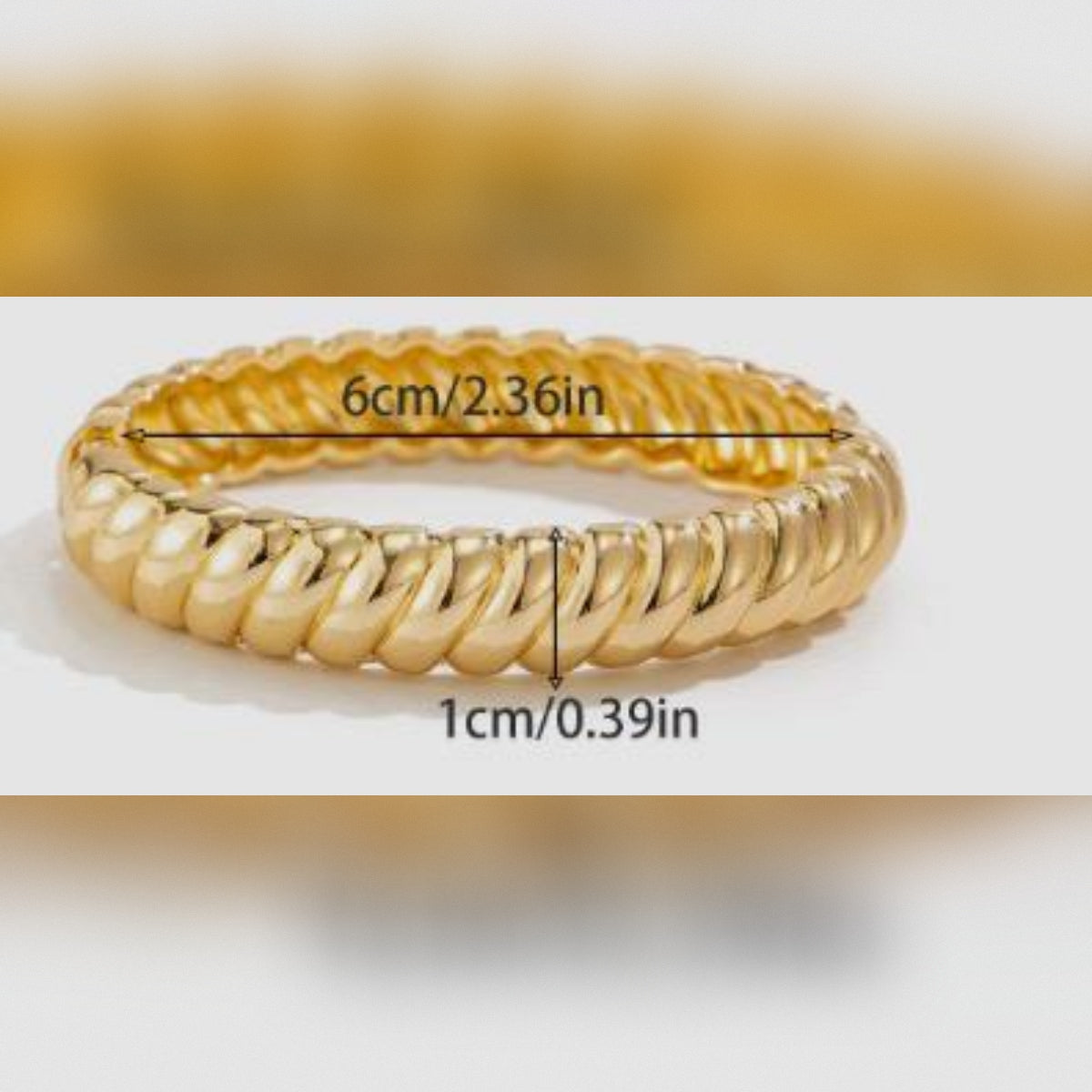 Slim Golden Rope Texture Bangle
